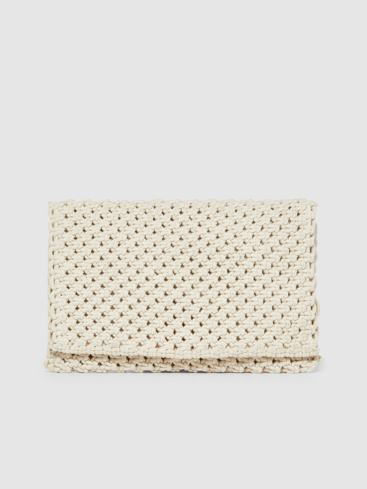 Crochet clutch - null - Creamy White | Sisley image number 1